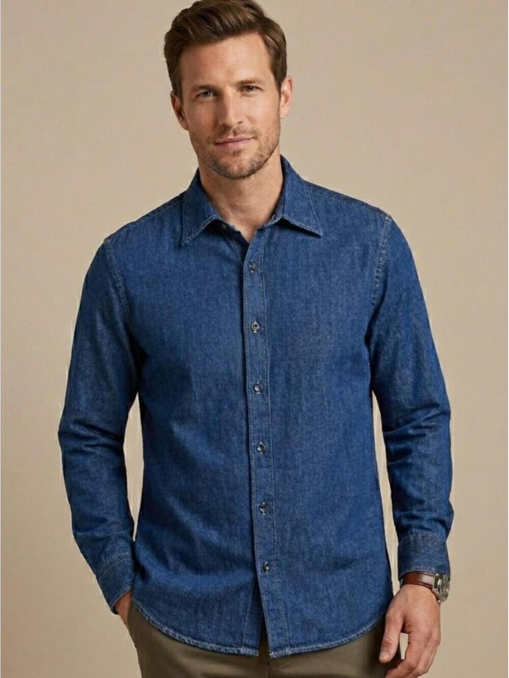 NWT Banana Republic Long Sleeve Button-Up Denim Shirt Men’s Medium